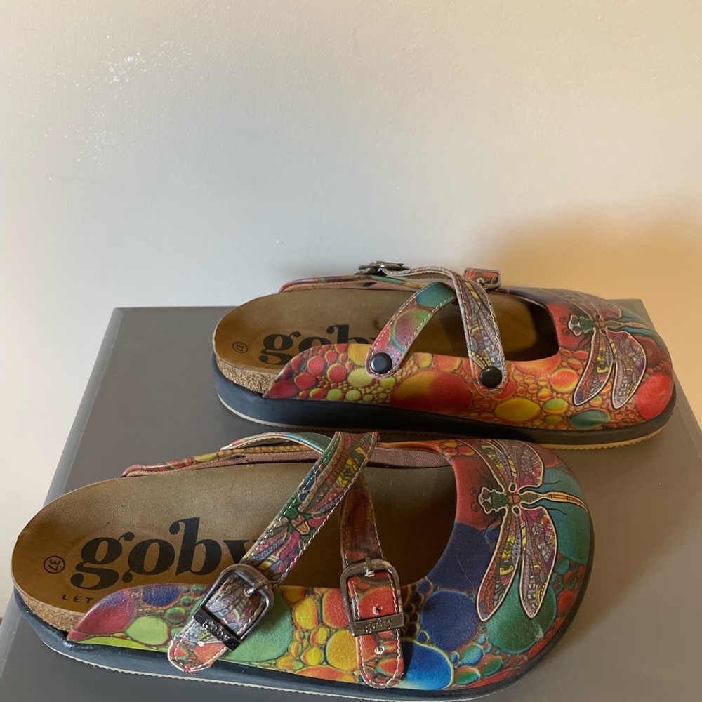 Goby Multicolored Clogs Size 37. Dragonfly, Artsy… - image 3